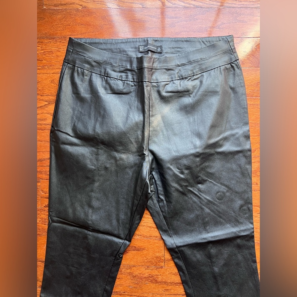New York & Company Black Faux Leather Skinny Pants